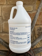 Back label of Ranchx Scented Bliss Premium Laundry Detergent 1 gallon showing directions for use and ingredients